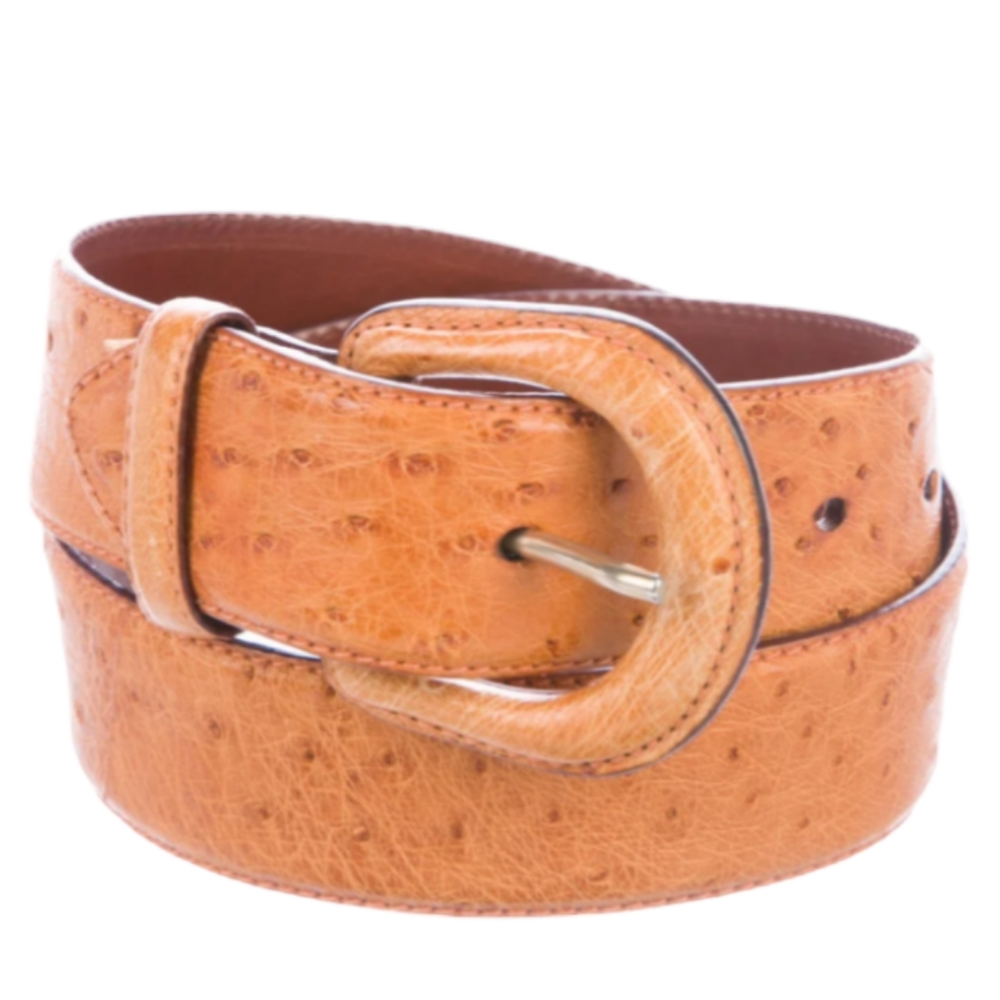 Polo Ralph Lauren Ostrich Waist Belt tan size 28